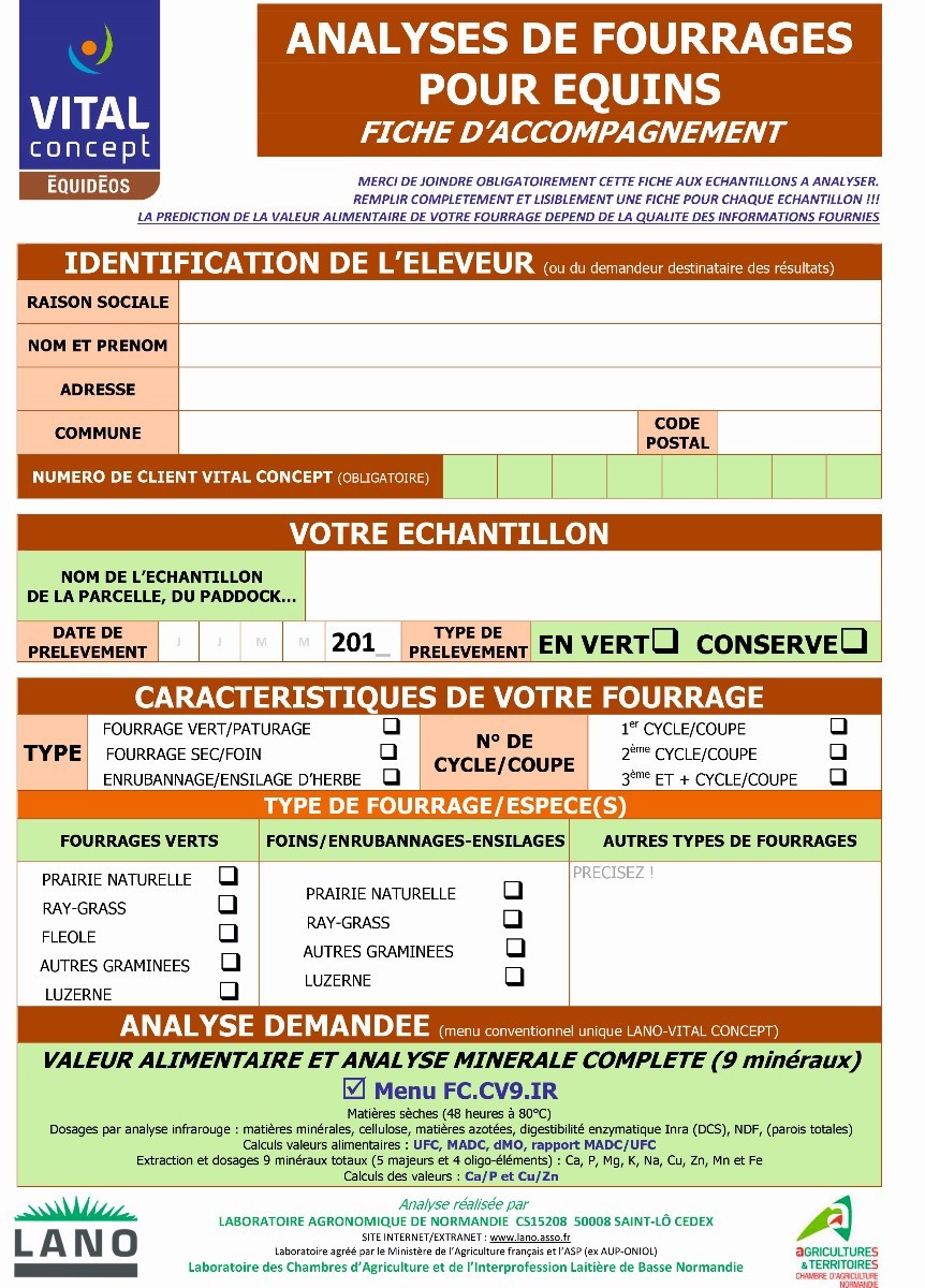 Analyse De Fourrages